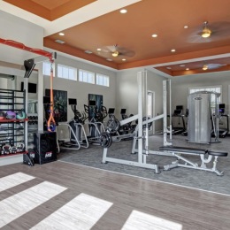 a gym with exercise equipment